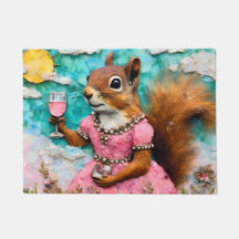 Schönes Eichhörnchen in rosa Kleid