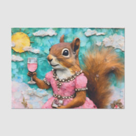 Schönes Eichhörnchen in rosa Kleid Seidenpapier