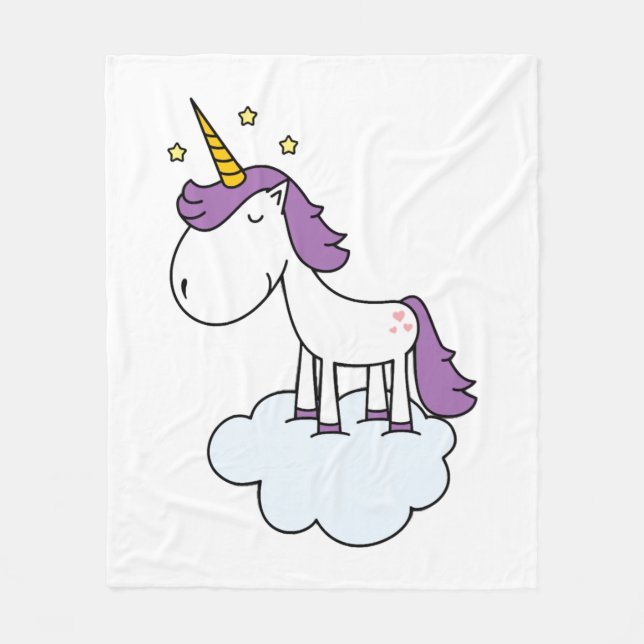 Schönes Einhorn Fleecedecke (Vorderseite)