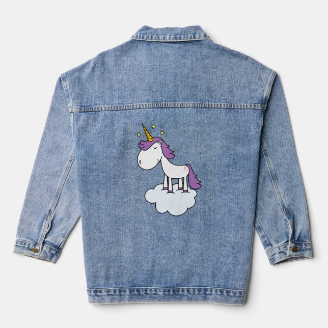 Schönes Einhorn Jeansjacke (Rückseite)