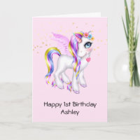 Schönes Einhorn mit Rainbow Mane Birthday