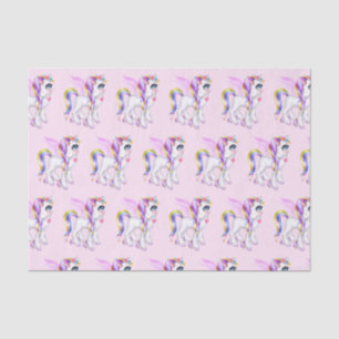 Schönes Einhorn mit Rainbow Mane Gemustert Seidenpapier
