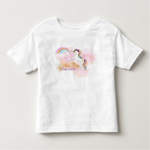 Schönes Einhorn mit Regenbogen Kleinkind T-shirt