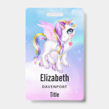 Schönes Einhorn mit Regenbogenmane und Schwanz