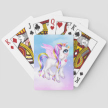 Schönes Einhorn mit Regenbogenmane und Schwanz