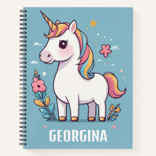 Schönes Einhorn Personalisiert Kids Notizbuch