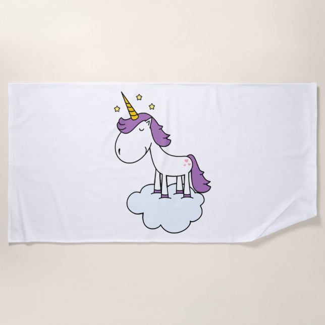 Schönes Einhorn Strandtuch (Vorderseite)