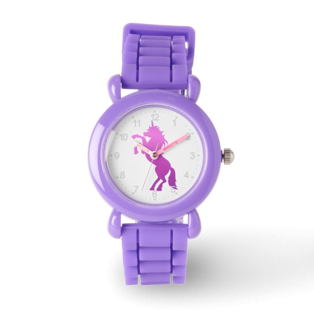Schönes Einhorn - Wählen Sie die Hintergrundfarbe Armbanduhr (Vorderseite)