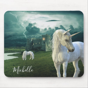 Schönes Einhornschloss Mousepad
