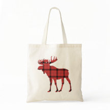 Schönes Elch Rot und Kariertes Tartan Muster