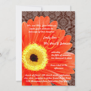 Schönes Elegant Gerber Daisy Wedding Einladung