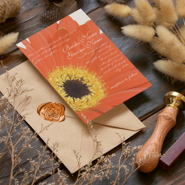 Schönes Elegant Gerber Daisy Wedding Einladung (Von Creator hochgeladen)