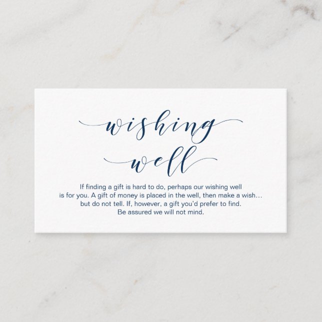 Schönes Elegant, in Navy B, Hochzeit wünschend gut Begleitkarte (Vorderseite)