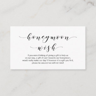 Schönes Elegant, Schwarzes Drehbuch Honeymoon Wish Begleitkarte