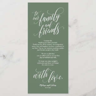 Schönes Elegante Vielen Dank Platz Set Card Programm