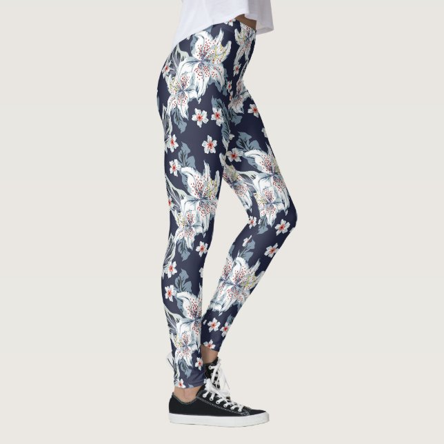 Schönes elegantes Blumenmuster  Leggings (Rechts)
