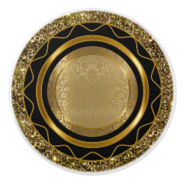 Schönes elegantes Gold und Schwarz Design Keramikknauf