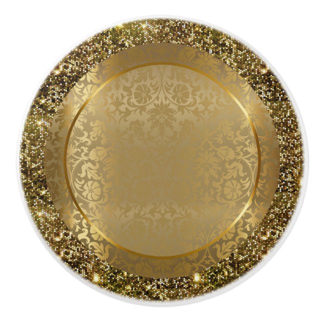 Schönes elegantes Goldenes Design Keramikknauf (Vorderseite)