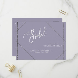 Schönes elegantes Lavender Brautparty Einladungspostkarte