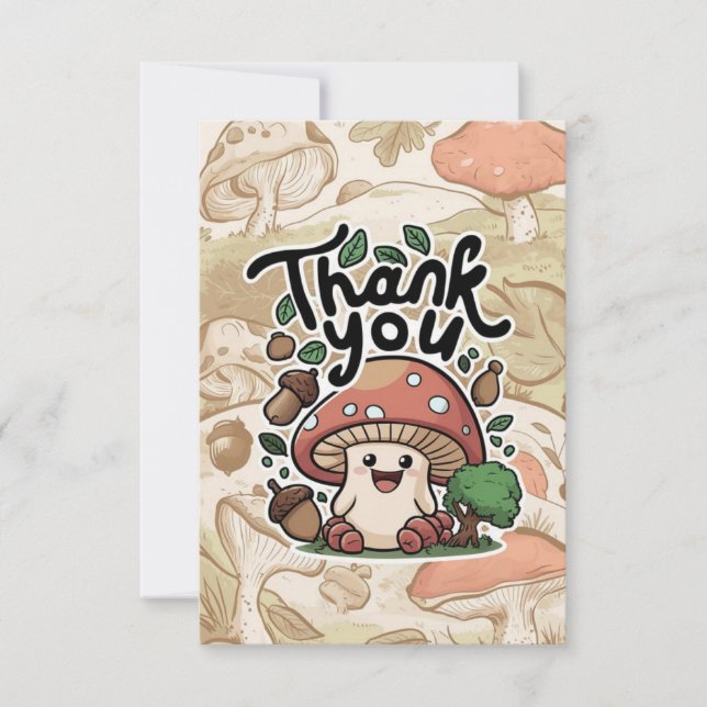 Schönes elegantes Pilz Dankeschön Card Dankeskarte (Vorderseite)