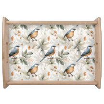 Schönes elegantes Serviertablett Vogeldesign