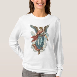 Schönes Engel Frauen christliches Langarmshirt T-Shirt