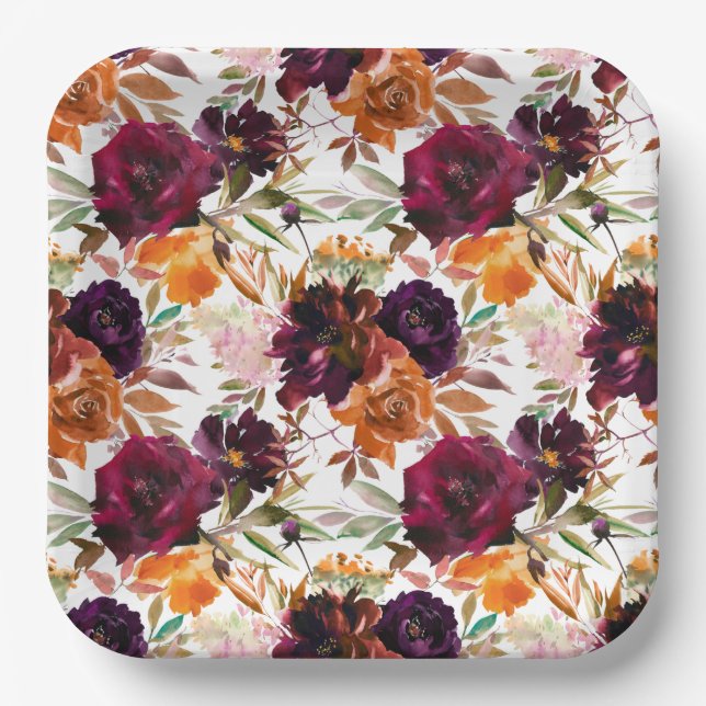 Schönes Fall Themed Party Plate Pappteller (Vorderseite)