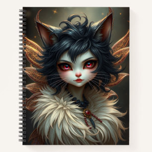 Schönes Fantasy Cat Fairy Art Notebook Notizbuch