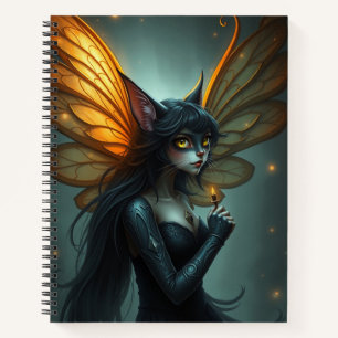 Schönes Fantasy Cat Fairy Art Notebook Notizbuch