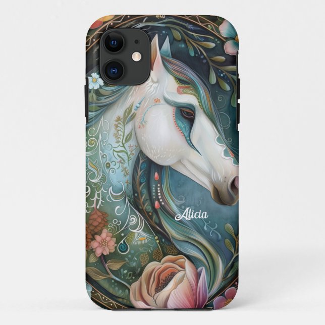Schönes Fantasy White Horse Case-Mate iPhone Hülle (Rückseite)