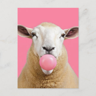 Schönes Fantasy White Sheep Cheep Bubble Gum Postkarte