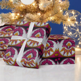 Schönes farbenfrohes afrikanisches Stoffmotiv-Kuns Geschenkpapier