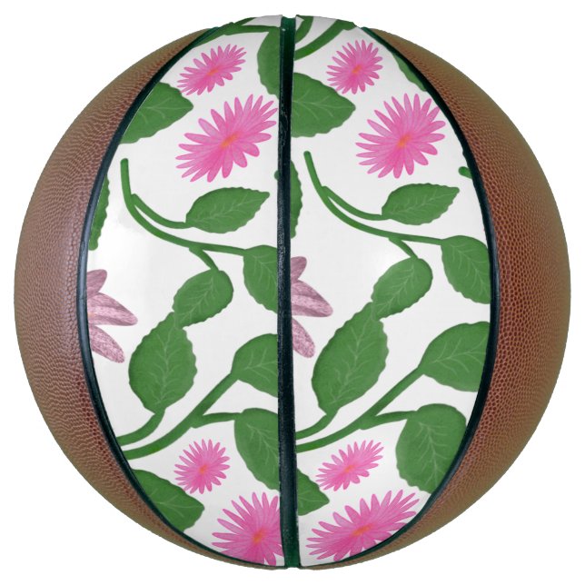 Schönes farbenfrohes Blumenmuster  Basketball (Vertikal)