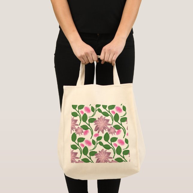 Schönes farbenfrohes Blumenmuster  Tragetasche (Vorderseite (Produkt))