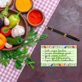 Schönes, farbenfrohes Essen in Liste 4" x 3" Post-it Klebezettel