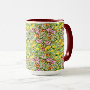 Schönes, farbenfrohes Muster, rosa gelb Tasse