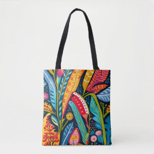 Schönes, farbenfrohes Otomi-Blumenmuster. Tasche