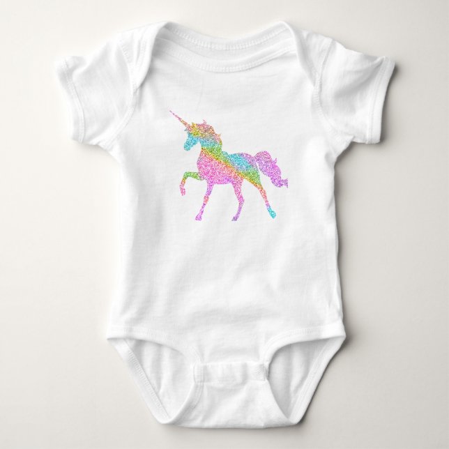 Schönes farbenprächtiges Einhorn Baby Strampler (Vorderseite)