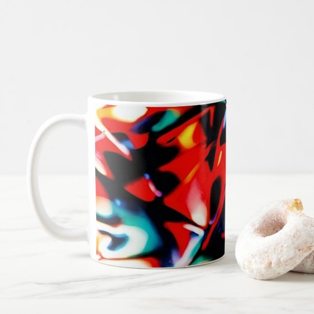 Schönes Farbenspiel Kaffeetasse (Mit Donut)