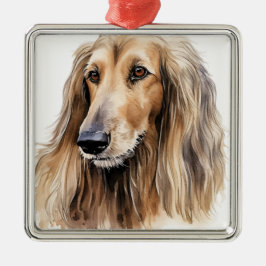 SCHÖNES FAWN AFGHAN HOUND DOG ORNAMENT AUS METALL