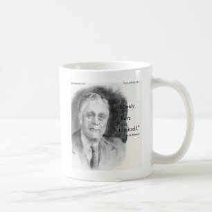 Schönes FDR-Porträt und "Angst an sich"-Zitat Kaffeetasse