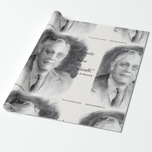 Schönes FDR-Porträt und "Angst selbst" Zitat Geschenkpapier
