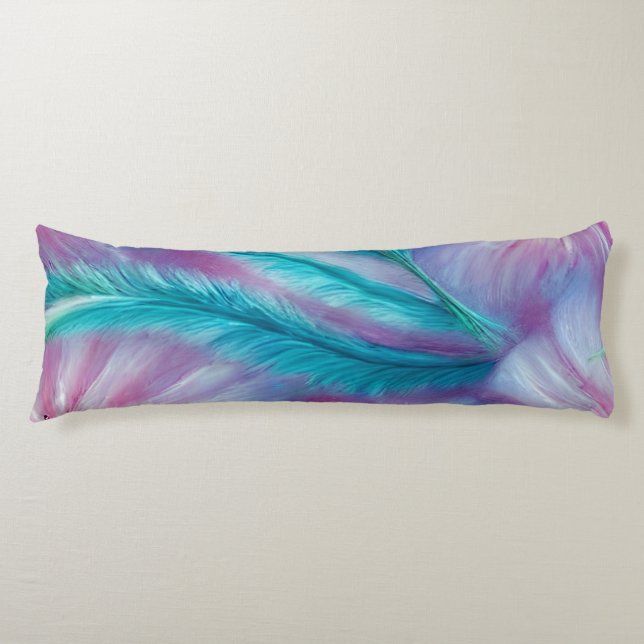 Schönes Feathers und Blume Muster Seitenschläferkissen (Vorderseite)