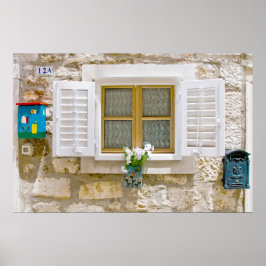 Schönes Fenster mit Fensterläden Poster
