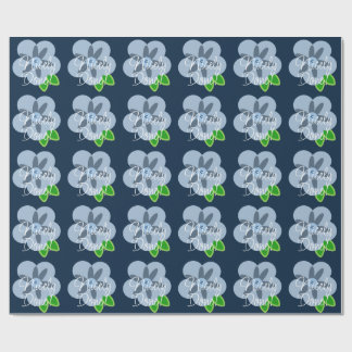 Schönes Fertiges Blue Blume Wrapping Paper Geschenkpapier