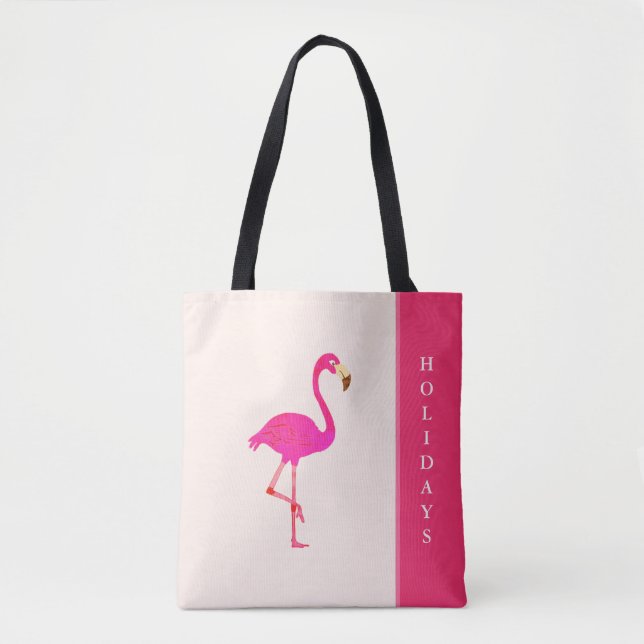 Schönes Flamingo auf Ivory Tasche (Vorderseite)