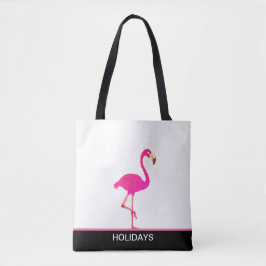 Schönes Flamingo auf Schwarz und Weiß Tasche