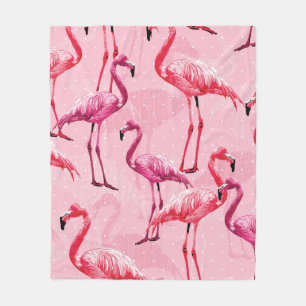 Schönes Flamingo Bird Pink Nahtloses Muster illu Fleecedecke