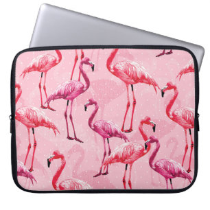 Schönes Flamingo Bird Pink Nahtloses Muster illu Laptopschutzhülle