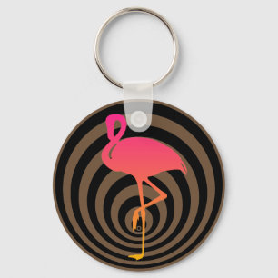Schönes Flamingo in Kreisen Schlüsselanhänger